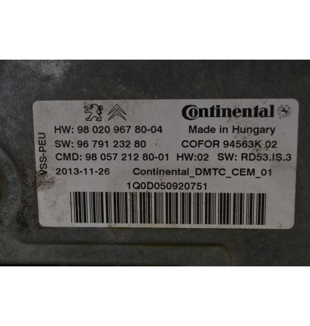 Εγκέφαλος Peugeot 508 2014-2018 9802096780-04