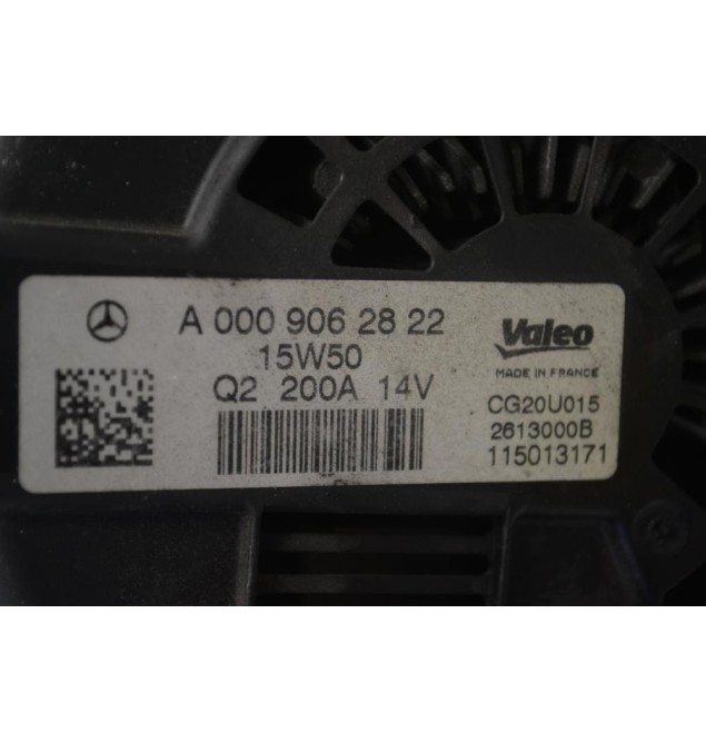 Δυναμό Mercedes-Benz Vito W447 CDI 651950 2014-2020 VALEO A0009062822 2613000B (200A 14V)