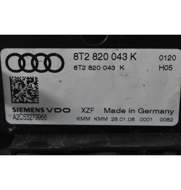 Χειριστήριο Κλιματισμού Audi A5 A4 2008-2016 8T2820043K (Γνήσιο) (RHD Δεξιοτίμονο)