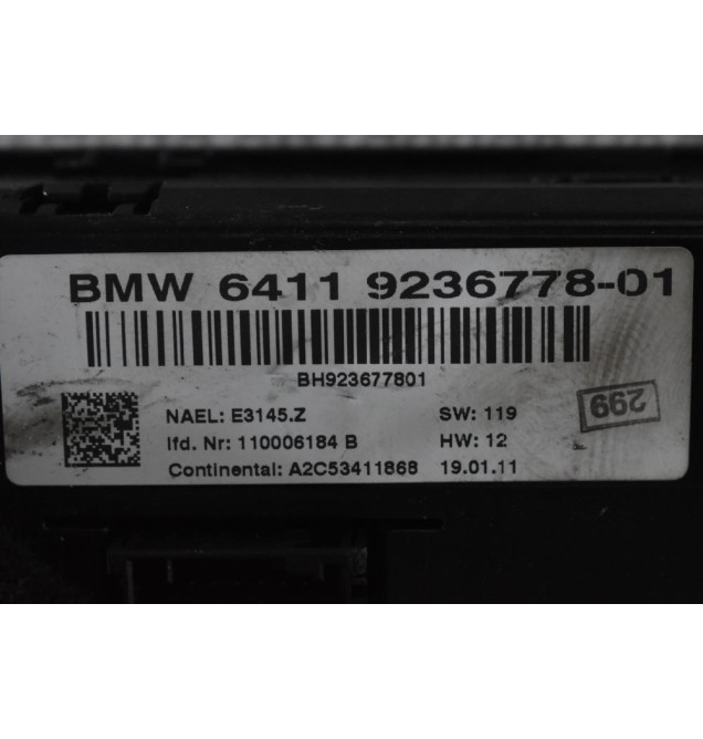Χειριστήριο Κλιματισμού A/C Bmw E81 E82 E87 E88 2004-2012 6411 9236778-01 64119236778-01 (Γνήσιο)