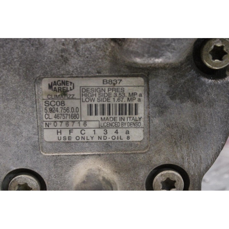 Κομπρεσέρ Aircondition - A/C Κλιματισμός Fiat Brava / Punto / Bravo 1997-2005 MAGNETI M. 592475600 B837 467571680