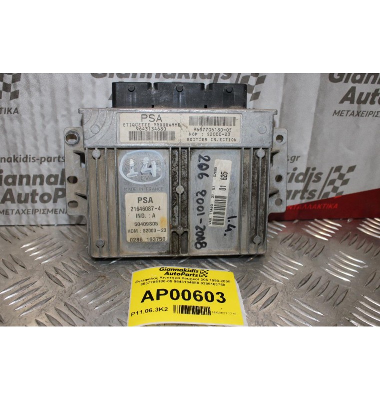 Εγκέφαλος Κινητήρα Peugeot 206 1998-2005 SAGEM 9637706180-05 9643134680 0286163750