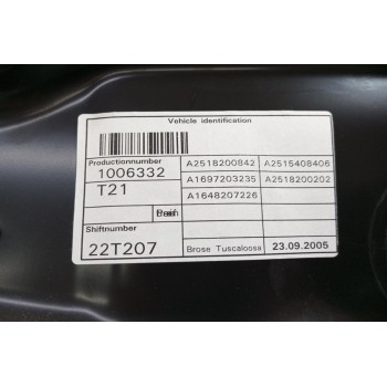 Γρύλλος - Μηχανισμός Παραθύρου Εμπρος Δεξια Mercedes-Benz W251 2006-2010 A2515408406