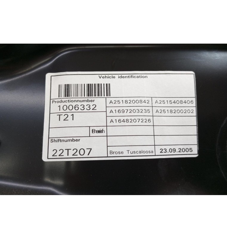 Γρύλλος - Μηχανισμός Παραθύρου Εμπρος Δεξια Mercedes-Benz W251 2006-2010 A2515408406