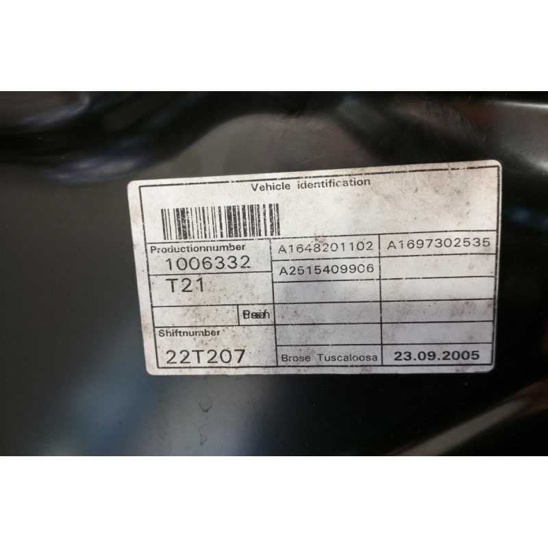 Γρύλλος - Μηχανισμός Παραθύρου Πισω Αριστερα Mercedes-Benz W251 2006-2010