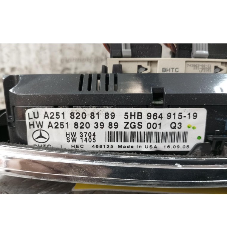 Διακόπτες Αλαρμ Esp Και Χειριστηριο Κλιματισμου Mercedes-Benz W251 2006-2010 A2518208189