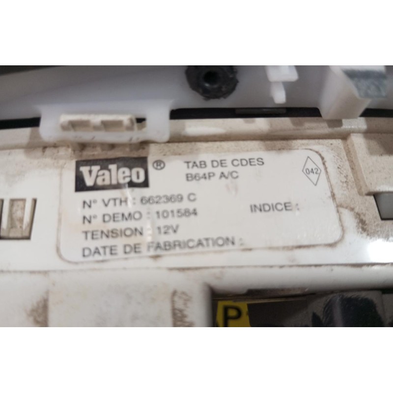 Χειριστήριο Κλιματισμού Renault Megane I 1996-2002 662369C 13+4 pins