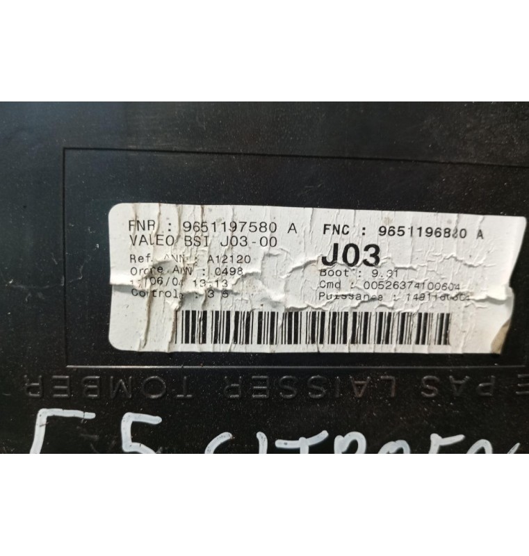 Ασφάλειες - Ασφαλειοθήκη Citroen C5 2001-2004 9651196880A BSI J03-00