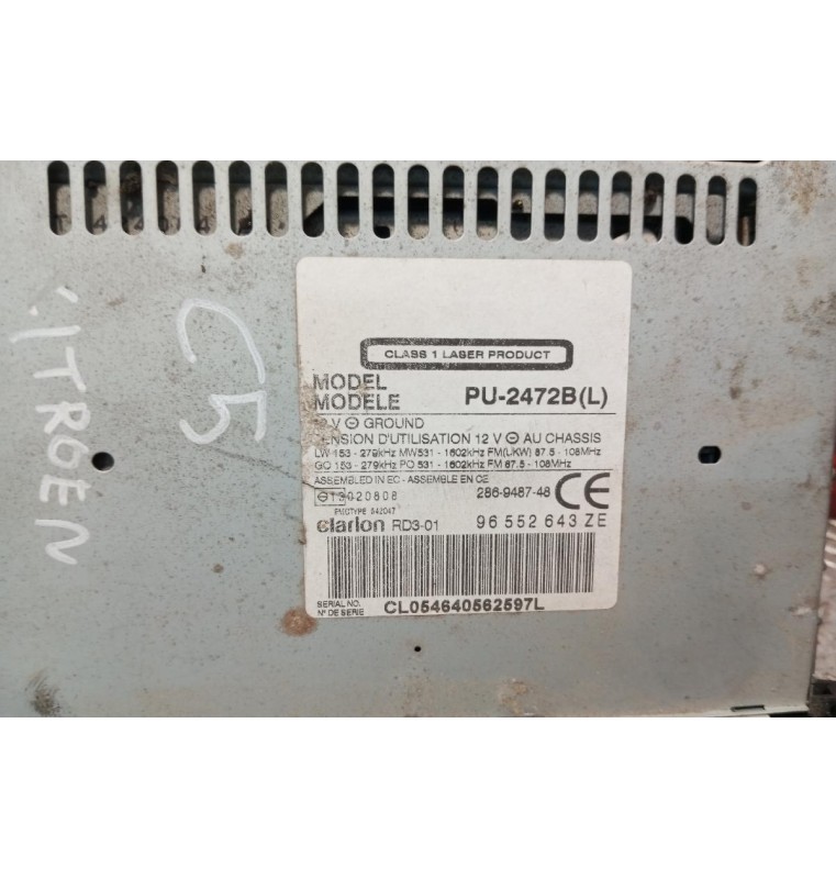 Ράδιο-CD-MP3 Citroen C5 2001-2004 PU-2472B