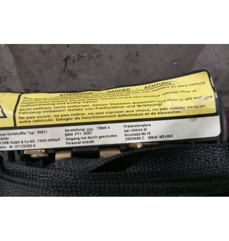 Ζώνη Ασφαλειας Δεξια Fiat Stilo 2001-2006 33035688C