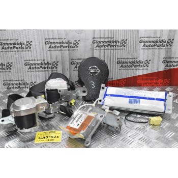 Σετ Αερόσακων Κομπλέ Nissan Navara D40 2005-2015 (Λείπει το Καπάκι του Συνοδηγού)