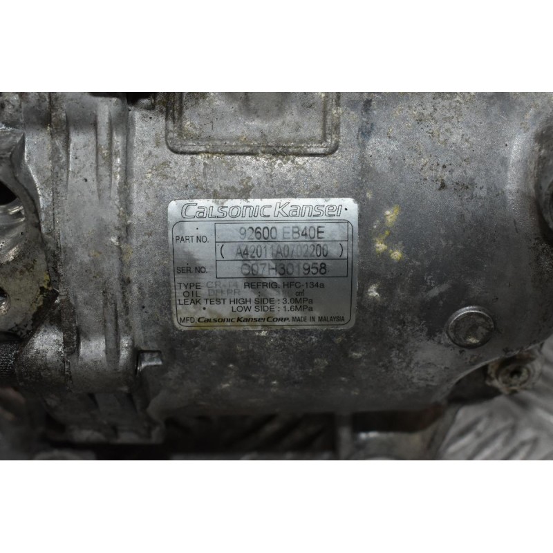Κομπρεσέρ Aircondition Nissan Navara D40 2.5cc 171PS YD25 2005-2010 92600-EB40E C07H301958