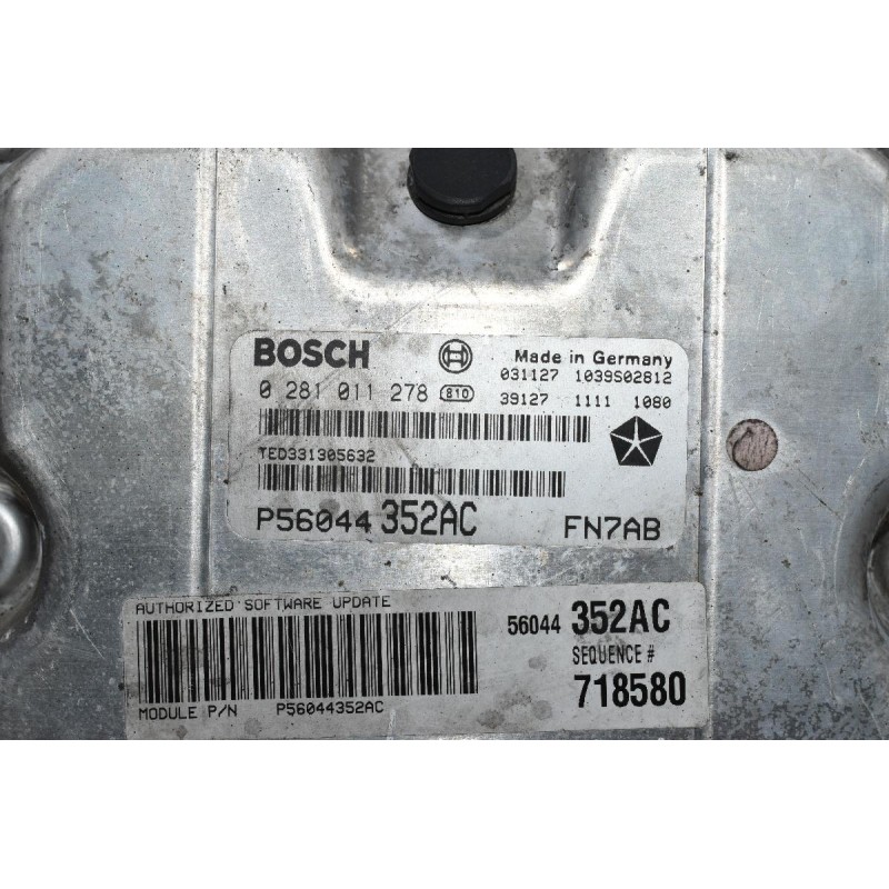 Εγκέφαλος Jeep Cherokee 2.5 CRD 4X4 VM52C 2002-2008 BOSCH P56044352AC 0281011278