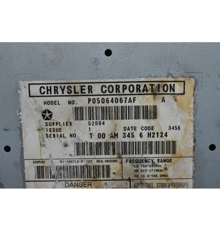 Ράδιο-CD Jeep Cherokee 3.0 CRD 4X4 2006-2010 P05064067AF