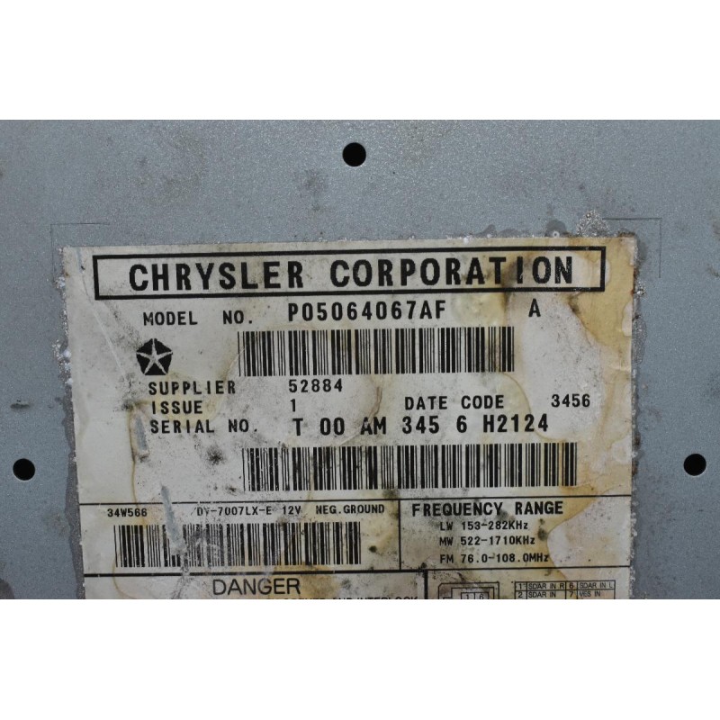 Ράδιο-CD Jeep Cherokee 3.0 CRD 4X4 2006-2010 P05064067AF