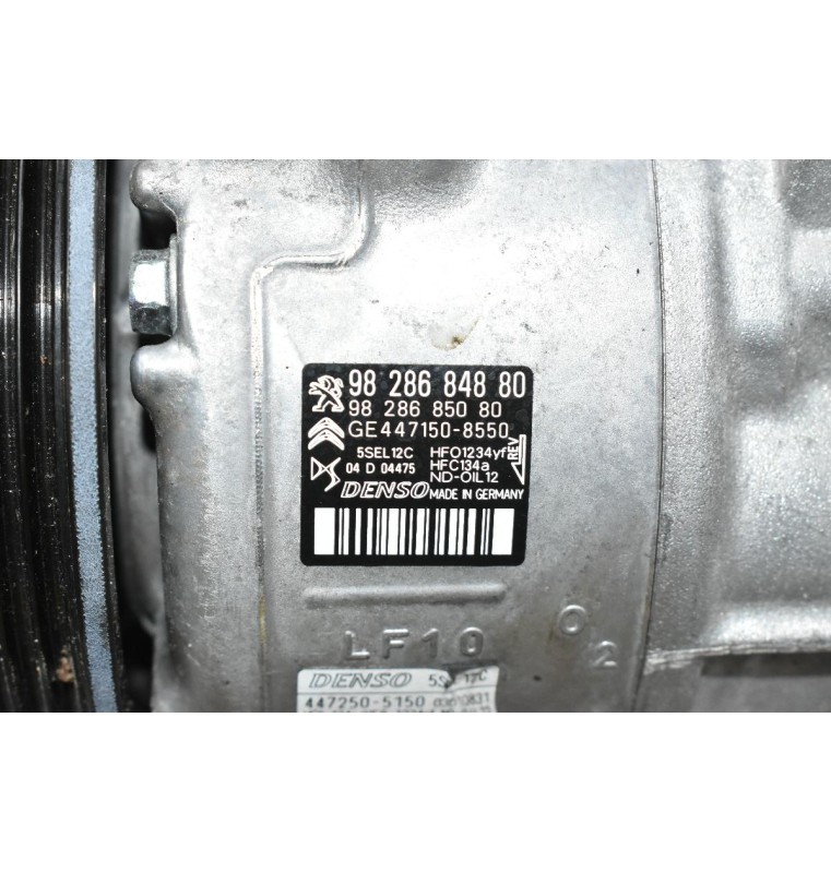Κομπρεσέρ Aircondition - A/C Peugeot 2008 3008 C4 DS3 DS4 1.2 HN07 2015-2022 DENSO 9820893880 447150-8550 (Μικρό Σπάσιμο Στην Τροχαλία)