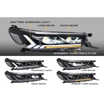 Φανάρια Εμπρός Led Toyota Hilux/Revo 2016-2022 (Set) (Video Λειτουργιας)