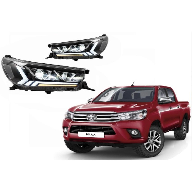 Φανάρια Εμπρός Led Toyota Hilux/Revo 2016-2022 (Set) (Video Λειτουργιας)