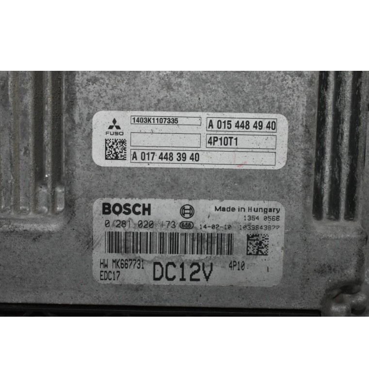 Εγκέφαλος Mitsubishi Canter Fuso 3.0 Bosch Euro6 4P10T1 2010-2017 0281020173 MK667731 A0154484940 EDC17