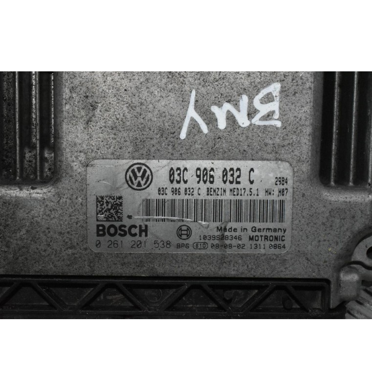 Εγκέφαλος Κινητήρα Volkswagen BMY 1.4TSI 2006-2012 BOSCH 03C906032C 0261201538 MED17.5.1