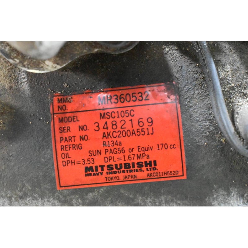 Κομπρεσέρ Aircondition Mitsubishi L200 4D56 K74 1997-2005 MR360532