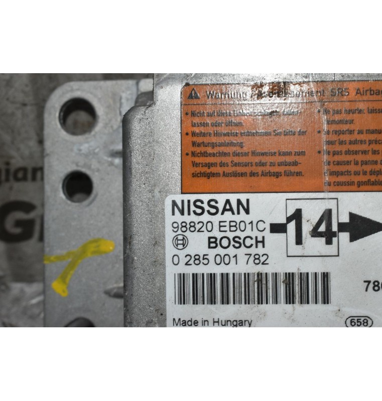 Πλακέτα Airbag - Αερόσακων Nissan Navara D40 2005-2015 BOSCH 98820-EB01C 0285001782