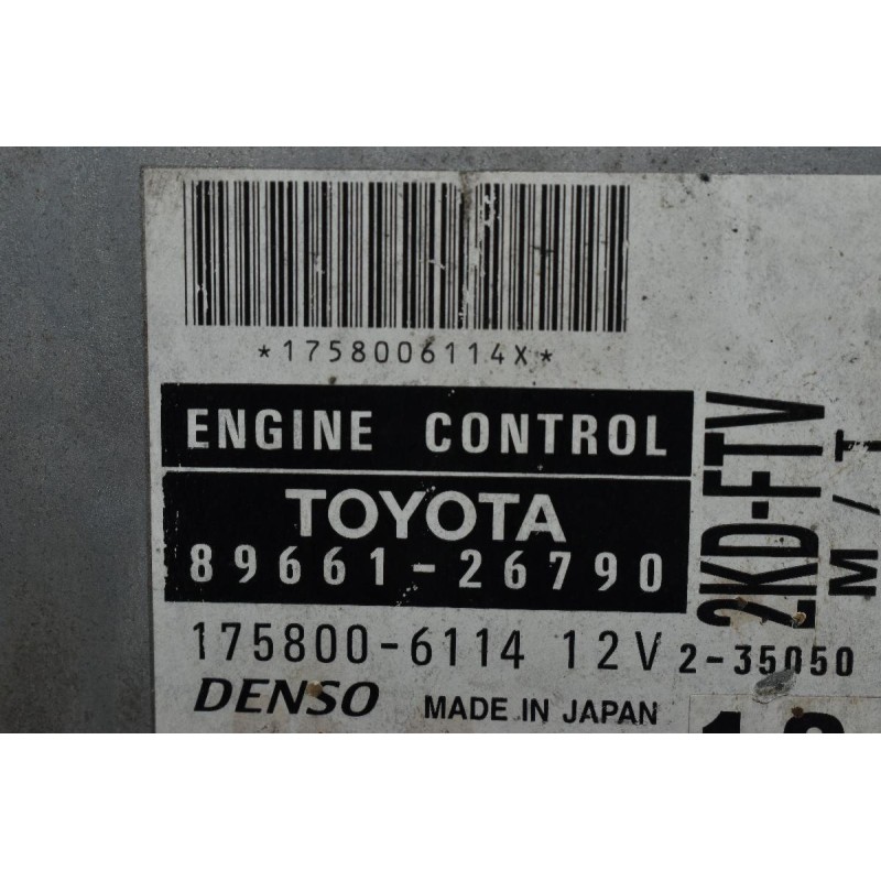 Εγκέφαλος Toyota Hiace 2001-2010 2KD D4D DENSO 89661-26790 175800-6114