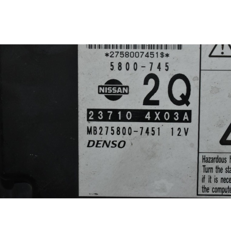 Εγκέφαλος Nissan Navara D40 YD25 DENSO  MB275800-7451 237104X03A