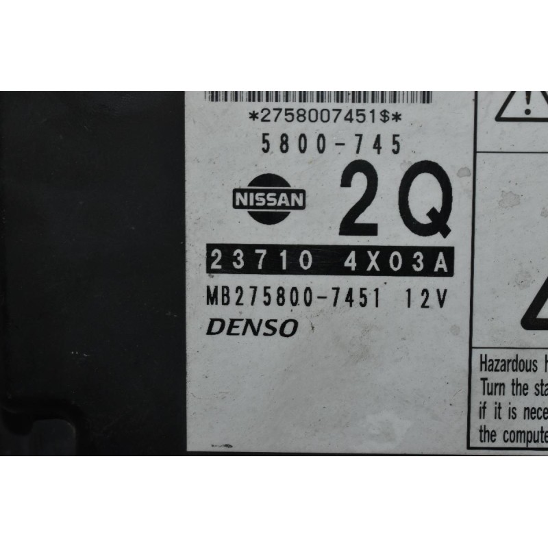 Εγκέφαλος Nissan Navara D40 YD25 DENSO  MB275800-7451 237104X03A