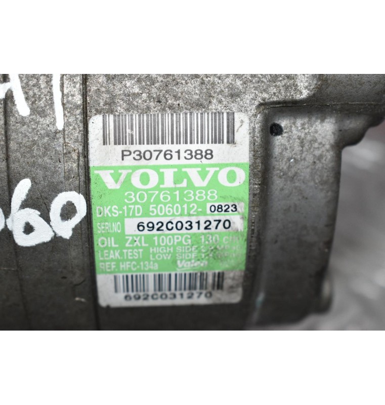 Κομπρεσέρ Aircondition - A/C Volvo S60 2.4 D B204T 2005-2009 VALEO 30761388