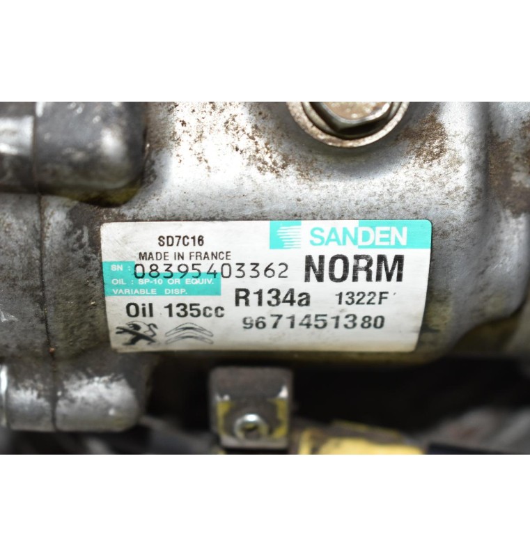 Κομπρεσέρ Aircondition - A/C Peugeot 3008-5008-308 2.0 RH02 2010-2013 SANDEN 9671451380 1322F