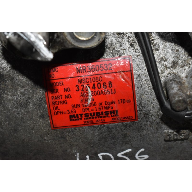 Κομπρεσέρ Aircondition Mitsubishi L200/Pajero Sport 4D56 K74 1997-2005 MR360532