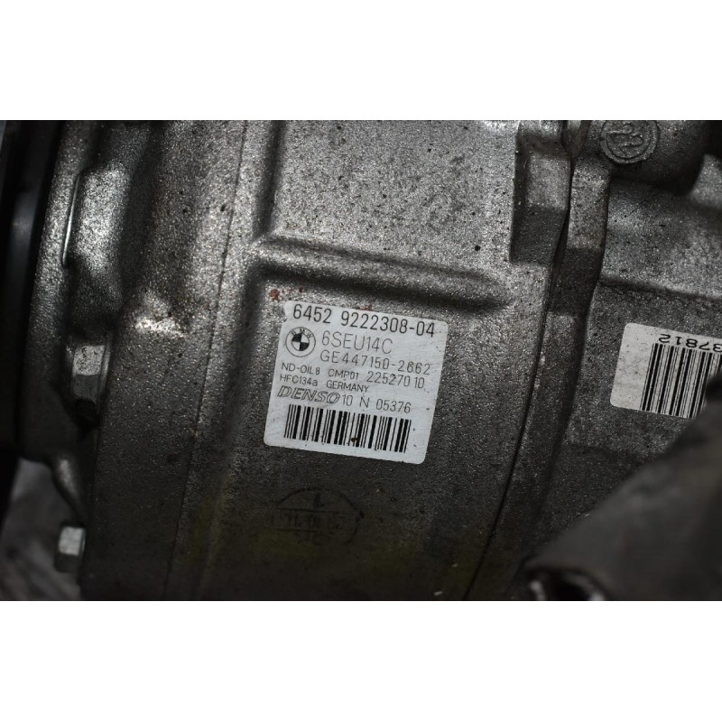 Κομπρεσέρ Aircondition - A/C Bmw 1 118i 116i N13B16A 2012-2018 DENSO 9222308-04 GE447150-2662 (Σπασμένη Τροχαλία)