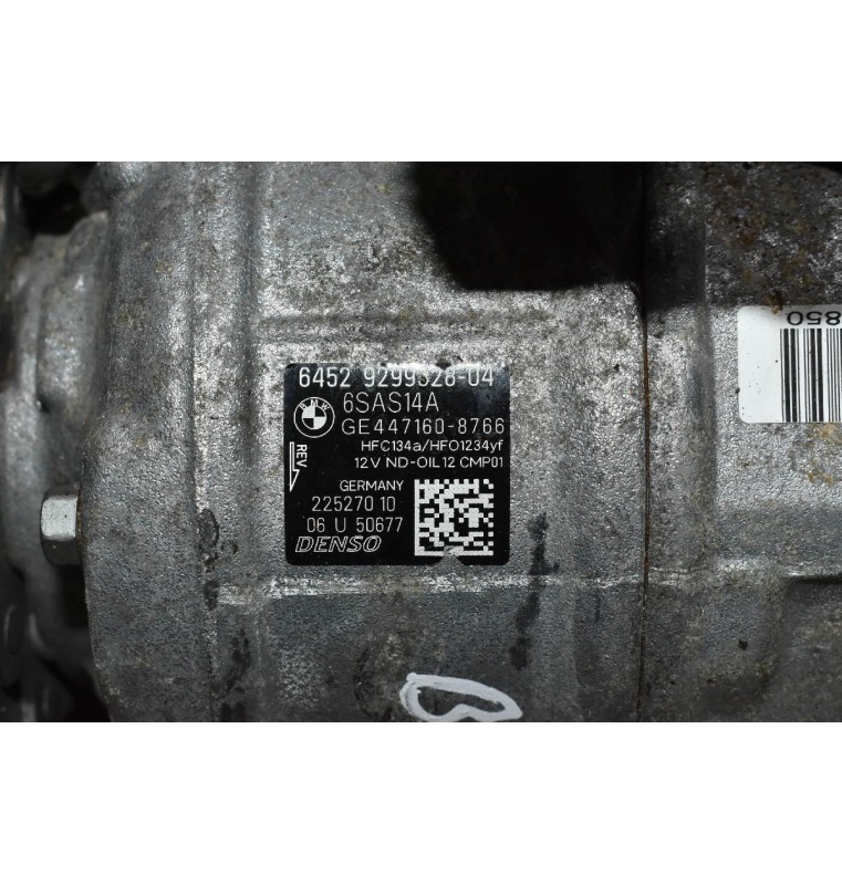 Κομπρεσέρ Aircondition - A/C Bmw 116 1.5d 3 Cylinder B37D15A 2015-2019 DENSO 64529299328-04 GE447160-8766