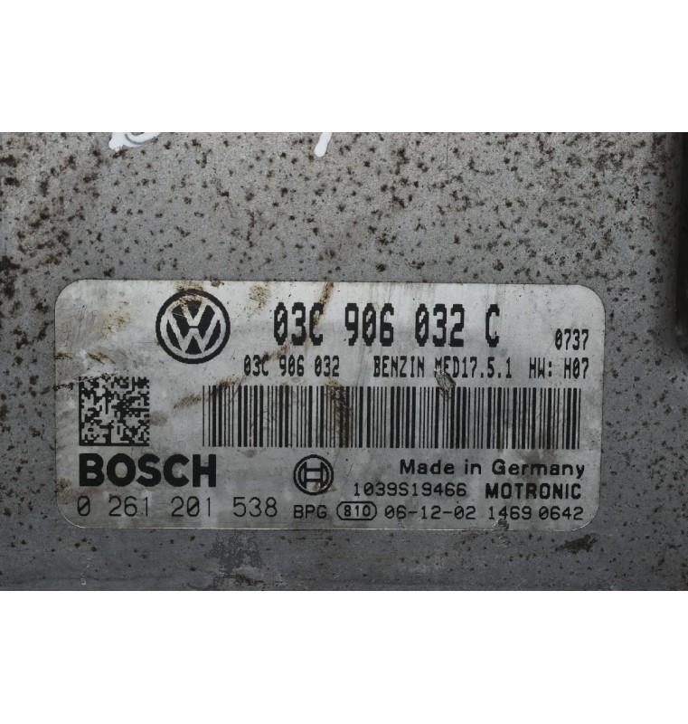 Εγκέφαλος Κινητήρα Volkswagen BMY 1.4TSI 2006-2012 BOSCH 03C906032C 0261201538 MED17.5.1