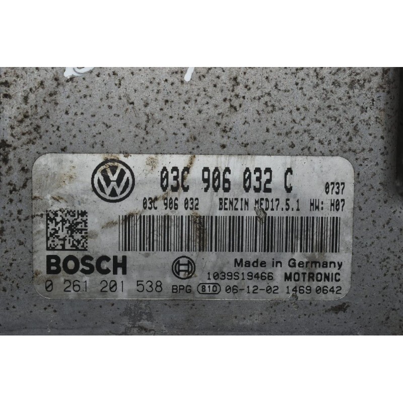 Εγκέφαλος Κινητήρα Volkswagen BMY 1.4TSI 2006-2012 BOSCH 03C906032C 0261201538 MED17.5.1