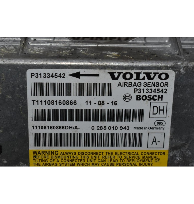 Πλακέτα Airbag - Αερόσακων Volvo S60 2.0 2011-2012 P31334542