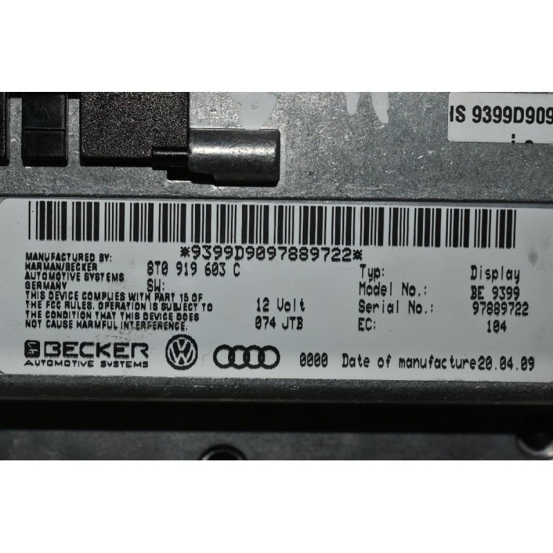 Οθόνη Audi A4 2008-2011 8T0919603C