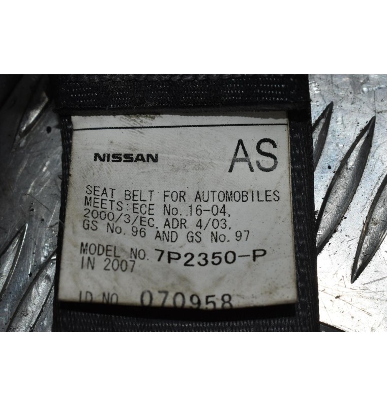 Ζώνη Ασφαλείας Εμπρός Αριστερή Nissan Navara D40 2006 - 2015 7P2350-P