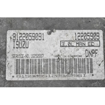 Εγκέφαλος Isuzu Trooper 3.0 4JX1 1998-2002 8122059091 12205909
