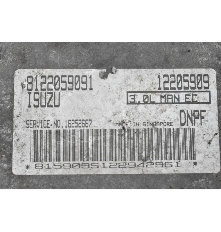 Εγκέφαλος Isuzu Trooper 3.0 4JX1 1998-2002 8122059091 12205909