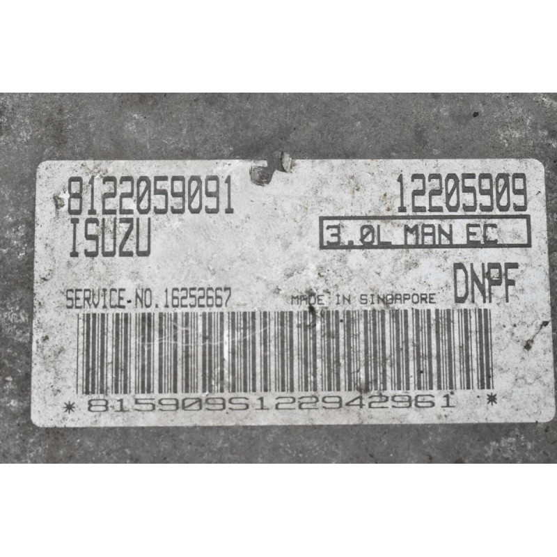 Εγκέφαλος Isuzu Trooper 3.0 4JX1 1998-2002 8122059091 12205909