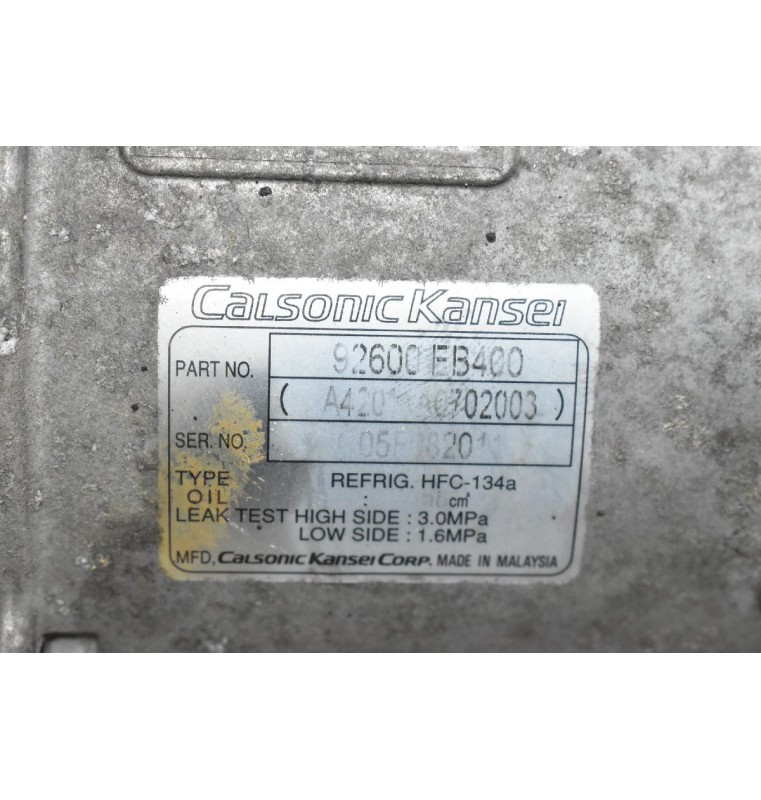 Κομπρεσέρ Aircondition Nissan Navara D40 YD25 2005-2012 CALSONIC 92600-EB400 (Euro 3)