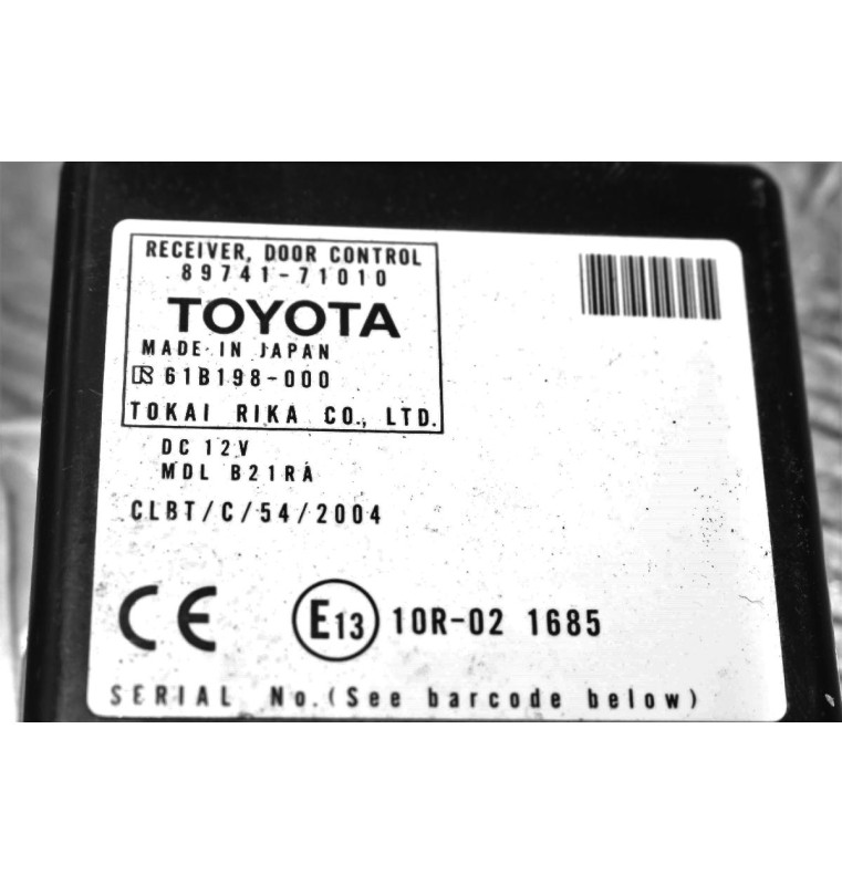 Σετ Immobilizer Toyota Hilux KUN25 2005-2012 ( Εγκέφαλος 89661-0KC60)+(Δέκτης Κ. Κλειδώματος 89741-71010)+(Μάτι 89783-71010)+(Κλειδαριά Με Κλειδί)+(Πλακέτα 89780-71020)