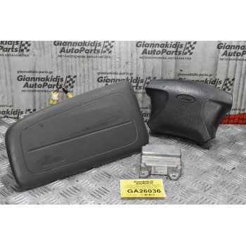 Σετ Αερόσακων Ford Ranger 1998-2005 (Εγκέφαλος UH8157K30) (Αερ/κος Οδηγού + Συνοδηγού ) (Χωρίς Καπάκι Του Συνοδηγού)