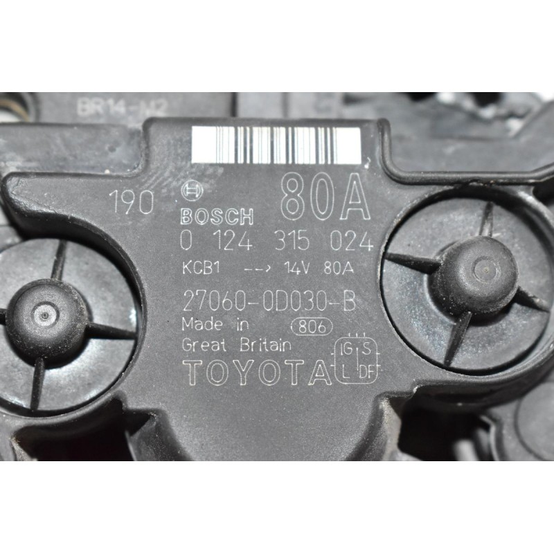 Δυναμό Toyota Avensis / Corolla 1.6 3ZZ 2001-2007 80A BOSCH 0124315024