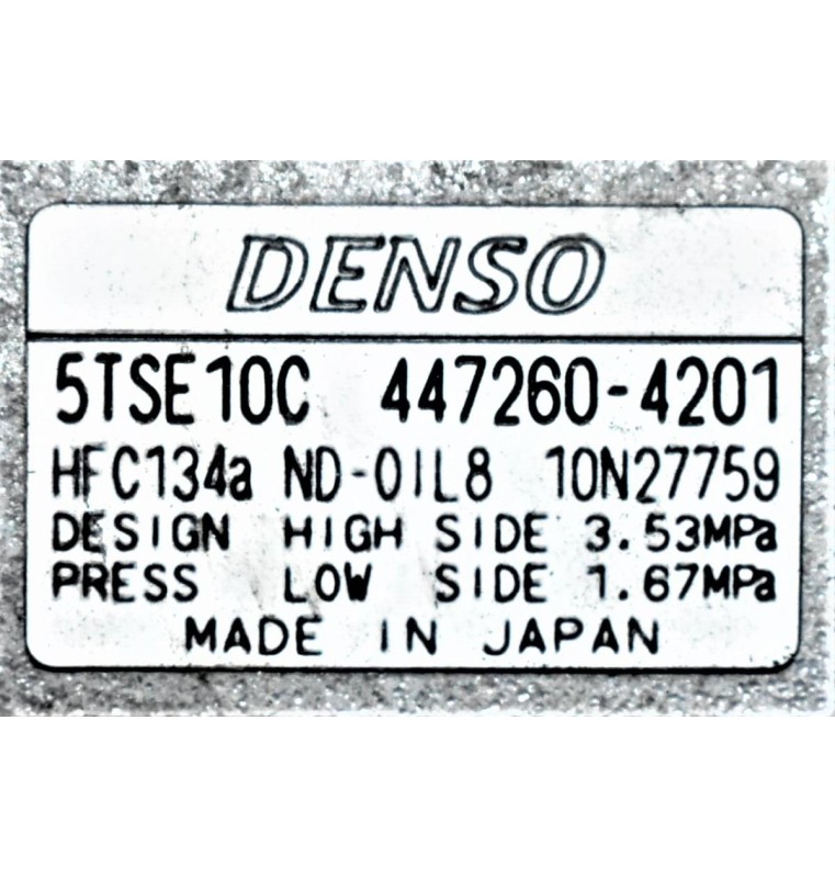 Κομπρεσέρ Aircondition Toyota Auris / Yaris 1NR 1.3 2008-2015 DENSO 447260-4201 5TSE10C