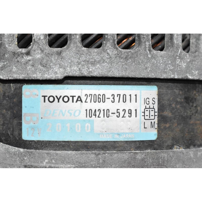 Δυναμό Toyota Avensis 2ZR 2010-2018 DENSO 27060-37011 104210-5291