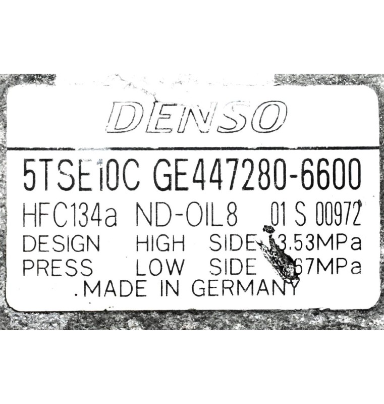 Κομπρεσέρ Aircondition - A/C Toyota Auris 1ND 1.4D Euro 5 2012-2018 DENSO 5TSE10C GE447280-6600