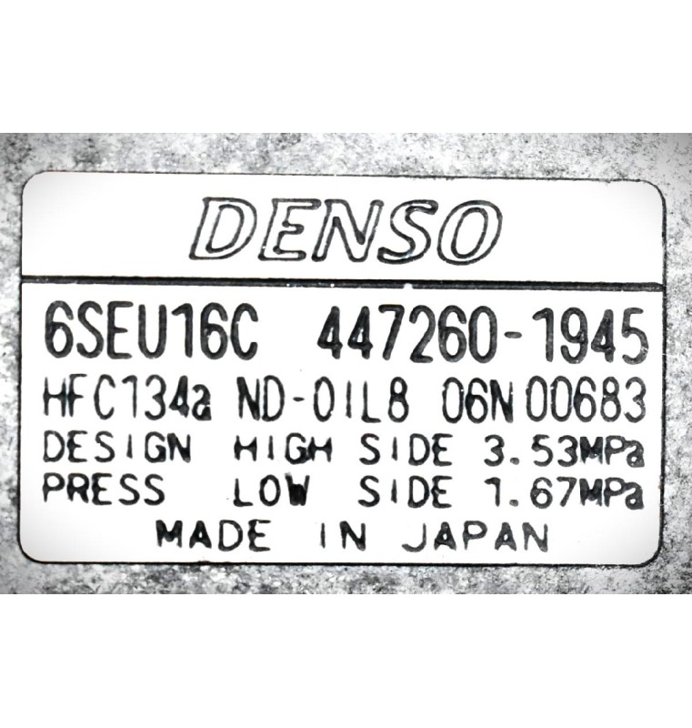 Κομπρεσέρ Aircondition - A/C Κλιματισμός Toyota Corolla 3ZR 2010-2018 DENSO 447260-1945